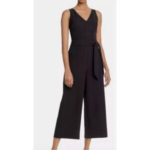 Sam‎ Edelman V-Neck Sleeveless Tie Waist Jumpsuit Womens Size 4 Black NWT Party